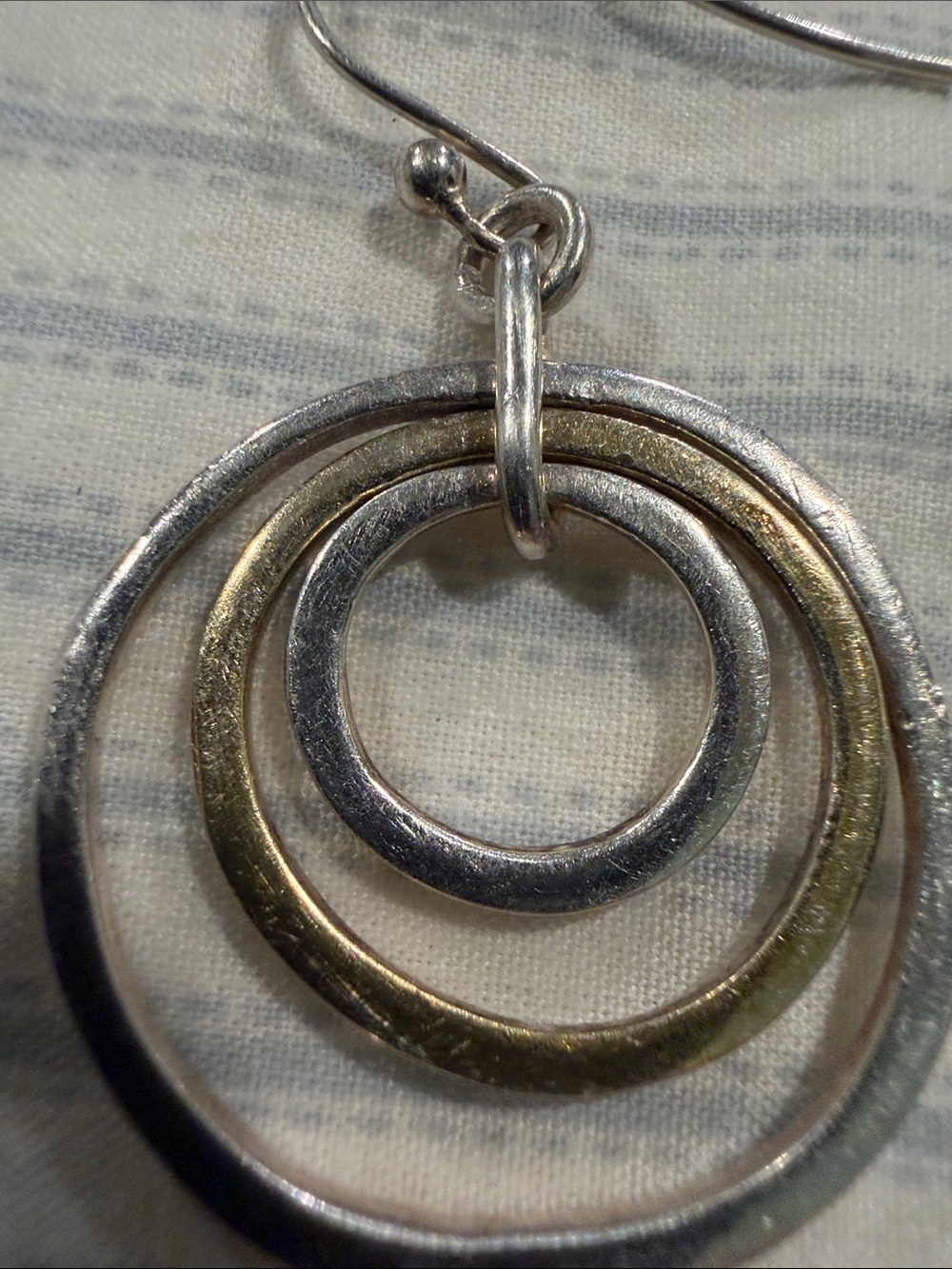 925 Silver-TwoTone Concentric Hoop Drop Earrings